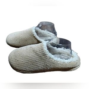 Joe Boxer Xl 11/12 Slippers Ivory White Sparkly Sequin Lounge. (0161)